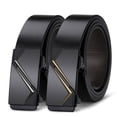 thumbnail image 3 of Cinturón de cuero ligero de lujo para hombres, cinturón de piel de vaca de doble capa con hebilla automática mejorada, adecuado para hombres de mediana edad y jóvenes, cinturón de pantalón completo, 3 of 5