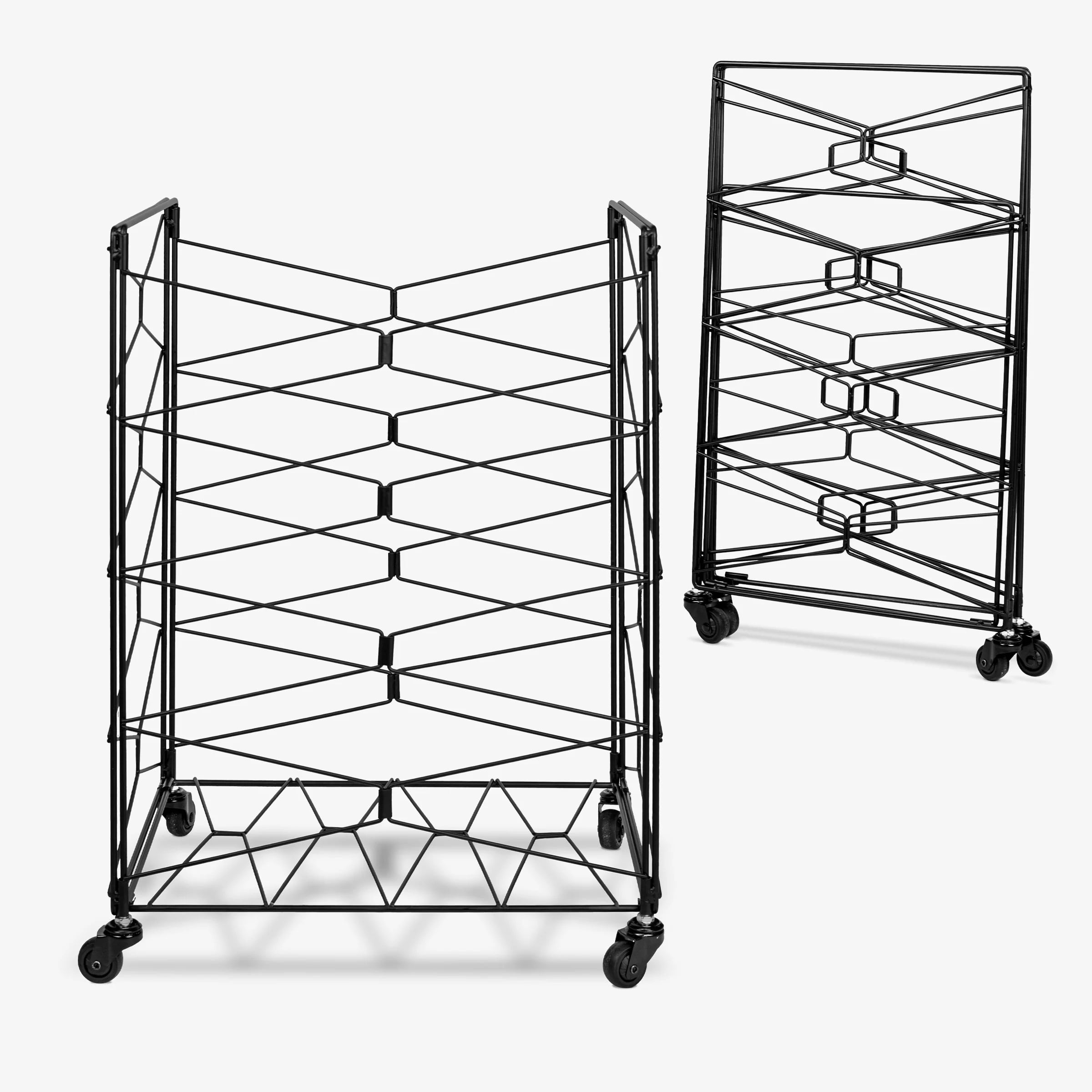 CleverMade Flex Frame Hamper LUXE 98L Rolling Laundry Hamper, Charcoal