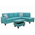 thumbnail image 3 of Aukfa Sectional Sofa, Living Room Couch with Storage Ottoman, Right Facing Chaise, Flannel, Green, 3 of 10