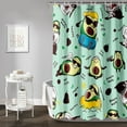 thumbnail image 2 of Cartoon Avocado Shower Curtain,Fruits Themed Green Avocados Pattern Bath Curtain,Funny Avocado Decoration Polyester Waterproof Shower Curtain for Boys Girls Kids,Washable 72" W x 84" H, 2 of 6