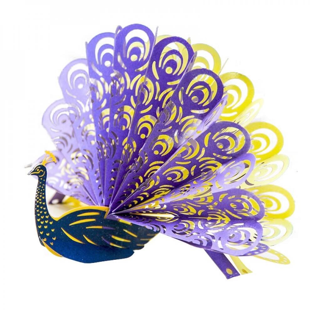 Details about  / 3D Pop Up Card Peacock Birthday Wedding Anniversary Greeting Cards Invitations