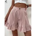 thumbnail image 5 of PULLIMORE Womens High Waist Shorts Baggy Ruffle Wide Leg Pleated Summer Hot Pants (XL, White), 5 of 6
