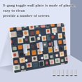 thumbnail image 3 of Yayeee Toggle Light Switch Wall Plate 2-Gang 4.56"x4.48" Decorative Outlet Cover, Blue Circle Mosaic, 3 of 7