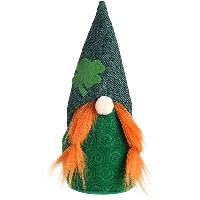 Decoraciones del día de San irlandés Gnomo de peluche hecho a mano sin para la decoración de la mesa del hogar, regalos para niños, B