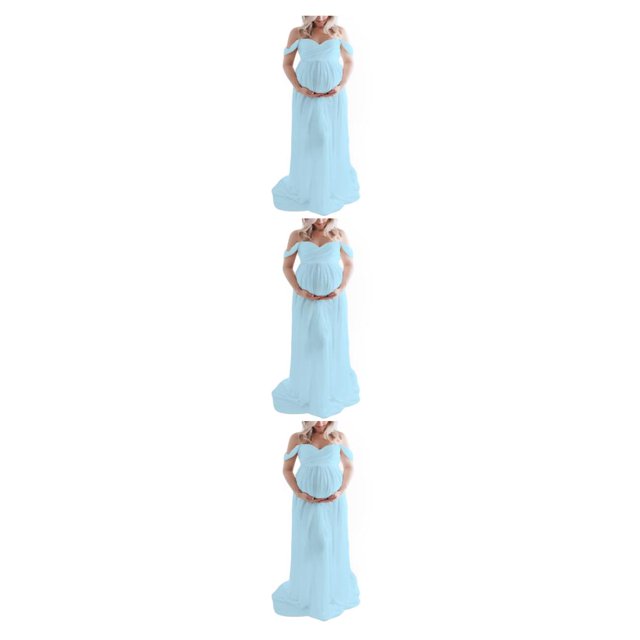 Minnieouse Vestido de fotografía de maternidad, vestido de gasa con abertura frontal, vestidos largos de embarazo para mujer, accesorio para Type1 NO1