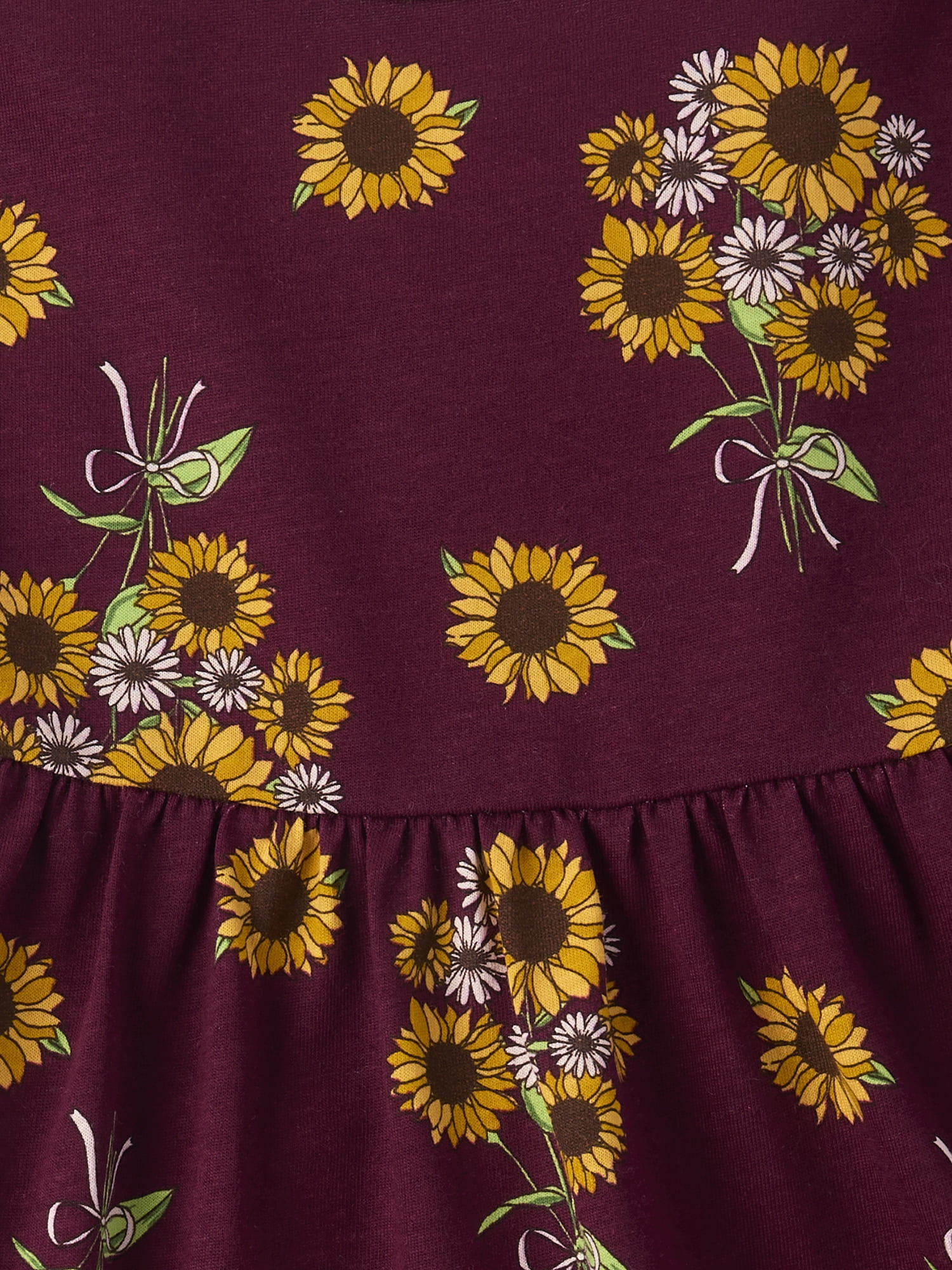 The Children's Place Baby And Toddler Girls Short Sleeve Sunflower Ruffle Dress, Sizes 6M-5T