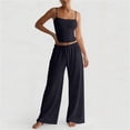 thumbnail image 2 of CHUMUD Two Piece Sets for Women Petite Wide Leg Pants Set Summer Outfits Sleeveless Spaghetti Strap Cami Top Trousers Lounge Matching Sets Casual Gym Workout Running, 2 of 9