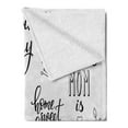 thumbnail image 2 of Family Soft Flannel Fleece Throw Blanket, Various Calligraphy Family Lettering Set Birds Crown Blooms Spring Season, Cozy Plush for Indoor and Outdoor Use, 50" x 70", Black Pale Grey, by Ambesonne, 2 of 5