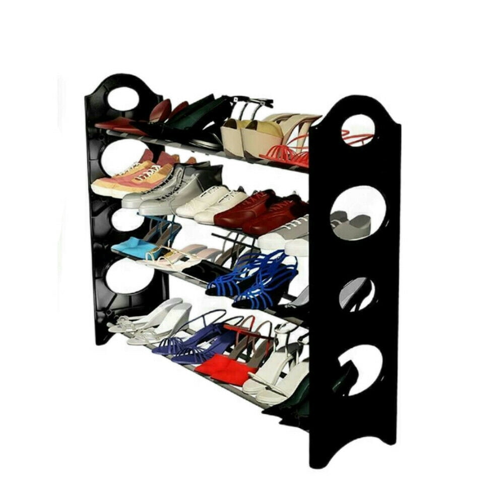 4 Tiers Vertical Shoe Rack , Narrow Shoe Shelf Space Saving Shoe