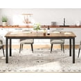 thumbnail image 2 of Eastvita 71-Inch Industrial Rectangle Dining Table with Metal Legs/Rounded Corners/Suitable for Conference/Writing/Dining Room//Living Room in Retro Brown, 2 of 6