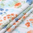 thumbnail image 4 of Blue Floral Tier Curtains for Living Room, Leaf Flower Printed Short Bathroom Window Curtain, Half Window Kitchen Cafe Curtains, 27" x 45", Blue/Grey, Set of 2, 4 of 9