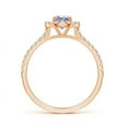 thumbnail image 2 of ANGARA Natural Floating Tanzanite Halo Ring with Diamond Accents in 14K Rose Gold for Women (Size-5mm) | December Birthstone, Birthday, Anniversary, Jewelry Gift for Women | Natural Tanzanite Ring, 2 of 8