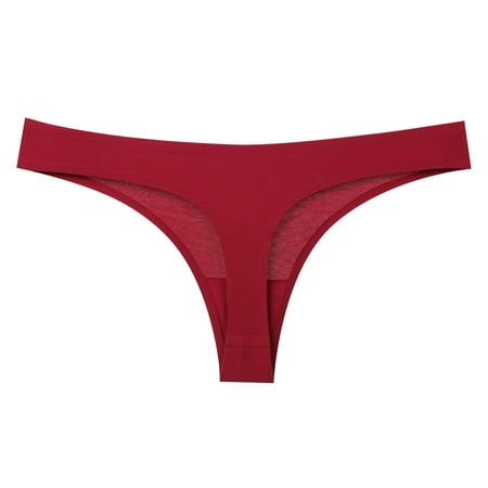 Pavied Thongs for Women Seamless Underwear Cheeky Underwear Womens Underwear Cotton Bikini Panties Lace Soft Hipster Panty Ladies Stretch Full Briefs Panties for Women Wine M