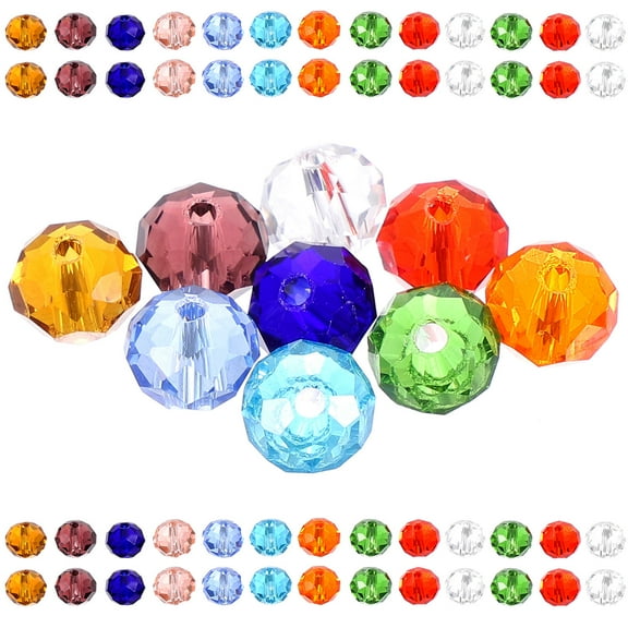 SWETRACE 210Pcs Glass Beads for Jewelry Making Assorted Color Transparent