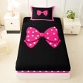 thumbnail image 3 of Erosebridal Cute Polka Dots Bowtie Twin Sheet Sets 3pcs for Kids Girls,Cartoon Bowknot Bedding for Teens,Breathable Home Decor, 3 of 5