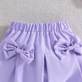 thumbnail image 3 of GiLiling Toddler Girl 2 Piece Summer Outfits Puff Short Sleeve Ribbed Knit Top and Mini Skirt Set Cute Kids Clothes (Purple, 6 Years), 3 of 8