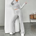 thumbnail image 4 of Pantalones Trajes de punto de 2 piezas Camisas de punto para mujer Conjunto de pantalón Traje deportivo Ygjytge Gris claro T S para Mujer, 4 of 6
