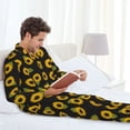 thumbnail image 6 of Yiaed Sunflowers Print Men’s Pajamas Set - Long Sleeve Button Down Sleep Shirt and Pajama Bottoms Sleepwear Set Mens Pjs Sets Men's Pajama Bottoms-, 6 of 7