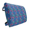 thumbnail image 1 of Floral Lumbar Pillow, Vibrant Tones of Blooming Lilies Phloxes Garden Art Nature Composition, Soft Back Cushion for Office Chairs with Adjustable Straps, 14" x 13", Azure Blue Multicolor, by Ambesonne, 1 of 7