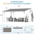 thumbnail image 6 of AECOJOY 8' x 16' Hardtop Gazebo Outdoor Aluminum Pergola ​For Garden, Patio, Backyard-​White, 6 of 10