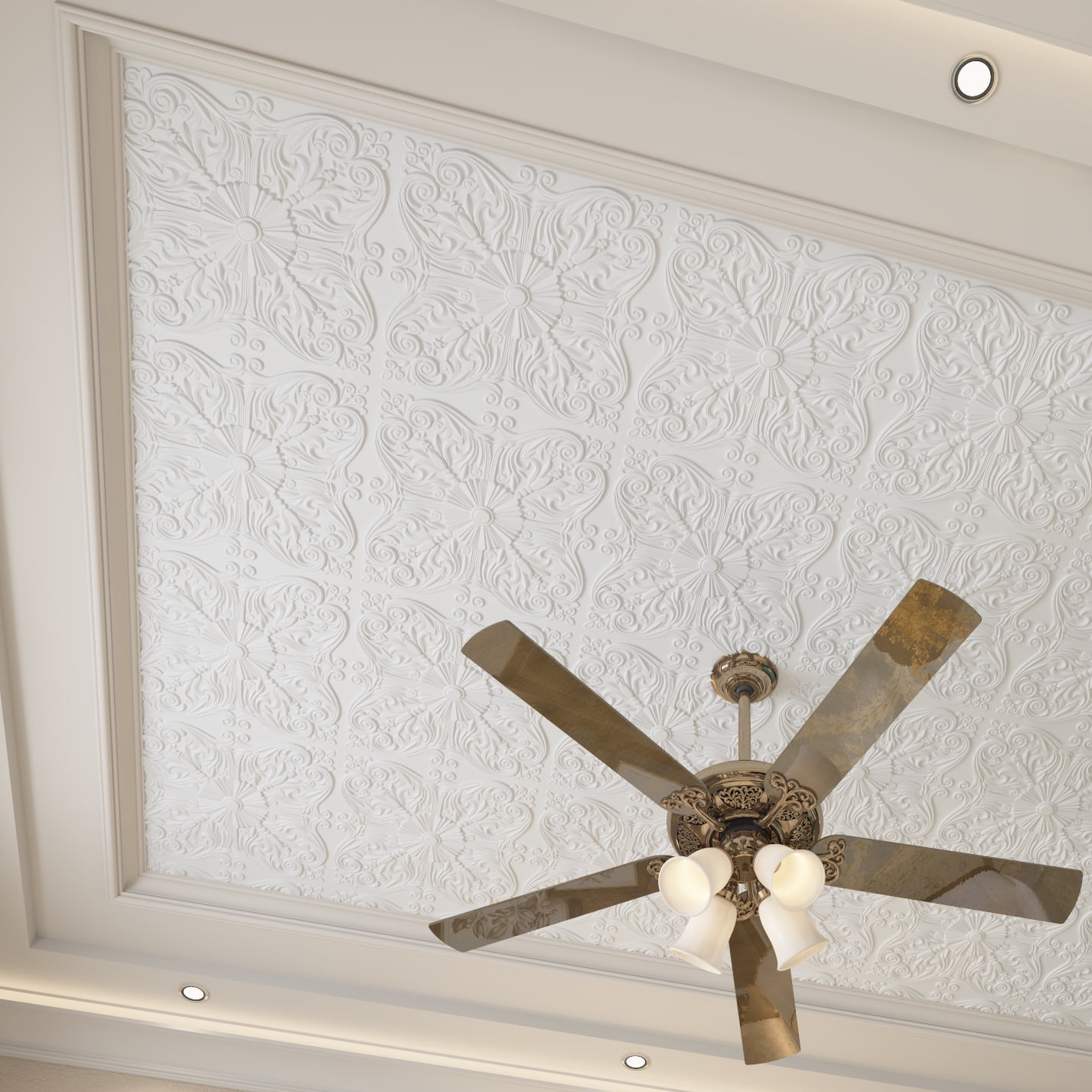 Art3d 12-Pack Decorative Drop Ceiling Tile 2ft x 2ft in Matte White, PVC Ceiling Panel 24 x 24in.