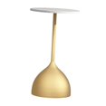 thumbnail image 3 of Elodie Petite Table d'Appoint Ronde Ornement Table Basse pour Balcon Intérieur Salon Marbre Blanc Doré, 3 of 8