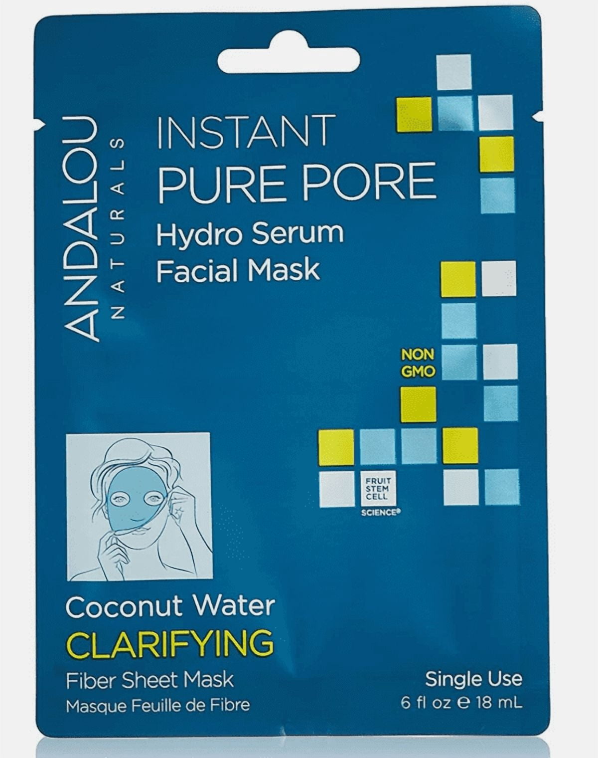 Andalou Naturals Pure Pore Hydro Serum Facial Sheet Mask - 0.6 fl oz Pack of 3