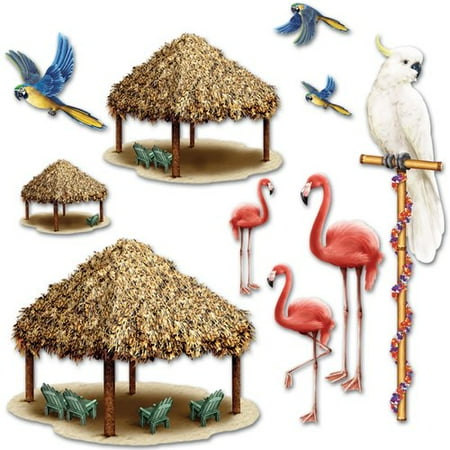 - The Beistle Company Tiki Hut and Tropical Bird Props