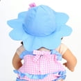 thumbnail image 4 of Sophia's 15" Baby Doll Gingham Summer Romper and Hat, Pink & Blue, 4 of 4