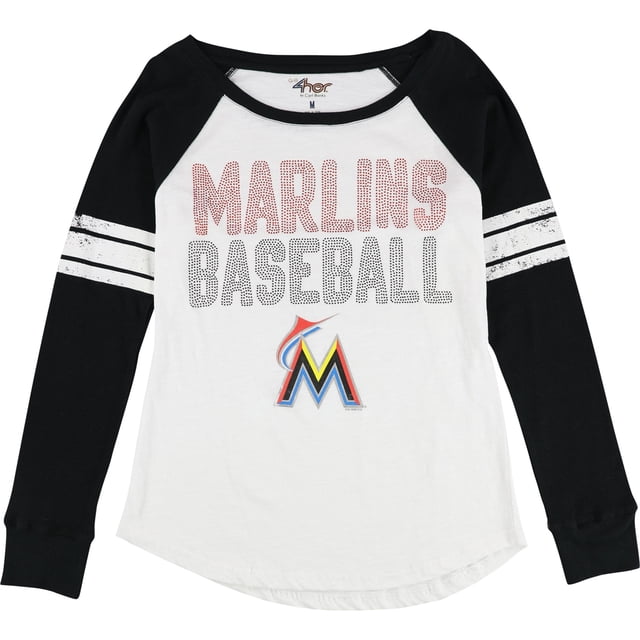G-III Sports Womens Miami Marlins Embellished T-Shirt fml M