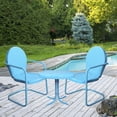 thumbnail image 2 of Northlight 3-Piece Retro Metal Tulip Chairs and Side Table Outdoor Set, Sky Blue, 2 of 4