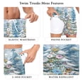 thumbnail image 5 of joogoo Men's Christmas Forest Scene Swim Trunks with Liner Pocket Beach Shorts Large, 5 of 9