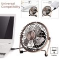 thumbnail image 5 of ZHAOCHENG Miniventilador de escritorioUSBFlexibleRotación de 360°Ventilador de escritorio con carcasa metálicaUSBSilencioso4 pulgadaspara computadoras portátilesoficinacasaPCComputadoraBronce, 5 of 5
