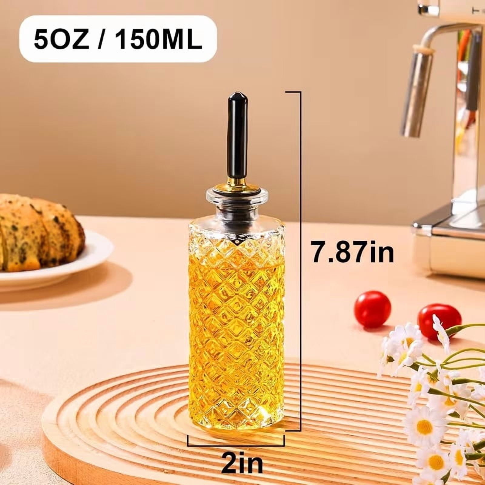 5 oz Glass Syrup Dispenser Bottle with Metal Pour Spout for Coffee, Maple Syrup, Honey, and Sauces