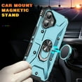 thumbnail image 6 of Compatible for iPhone 16 Case, Military Grade Shockproof Rugged Heavy Duty Protective Durable Phone Cover with Built-in Rotating Ring Kickstand for iPhone 16, Lightblue, 6 of 8