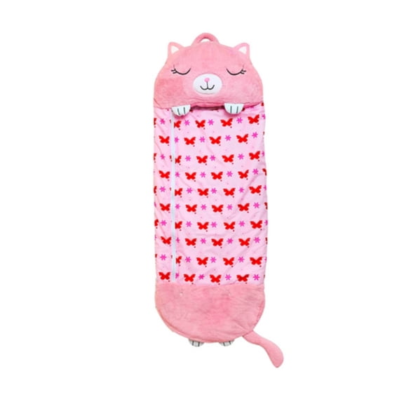 Saco de Dormir Plegable y Almohada para niños ilios innova Gato rosa
