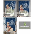 thumbnail image 4 of Blue Christmas Snowman Tie Up Curtains for Window, Vintage Xmas Snowflake Thermal Insulted Balloon Shade Adjustable Rod Pocket Curtains Valance Panels for Kitchen Bathroom Café 42 x 54, 4 of 7