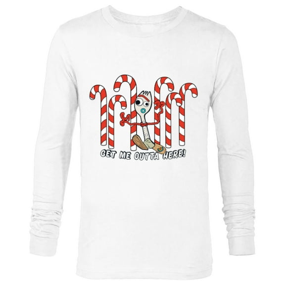 Toy Story 4 Forky Get Me Outta Here Candy Canes Holiday - Long Sleeve T-Shirt for Men - Customized-White