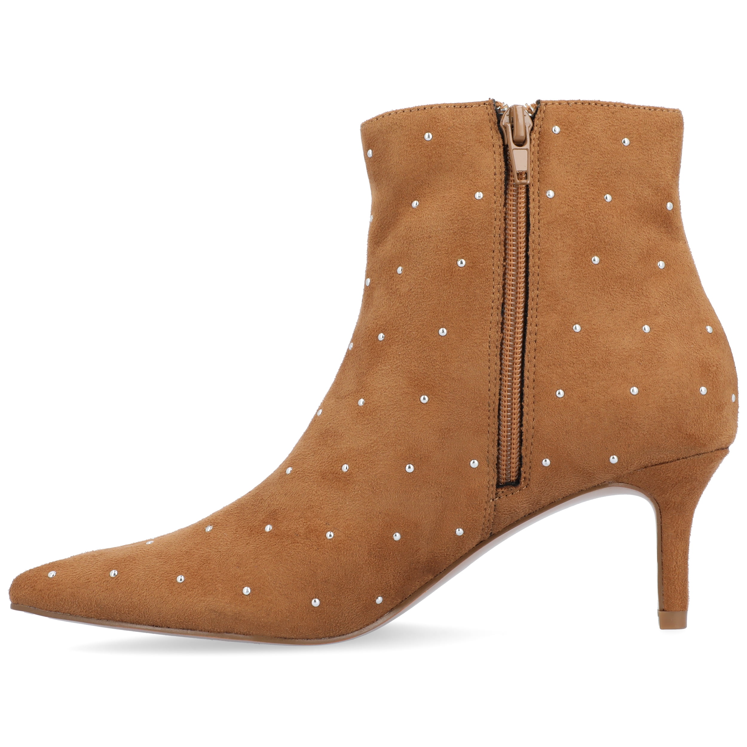 Journee Womens Rossia Inside Zip Kitten Heel Booties