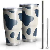 30oz Cow Pattern Tumblers Stainless Steel Tumbler with Lid and Straw,Vacuum Insulated Double Wall Travel Tumbler Cups Mug with Cleaning Brush for Coffee,Tea