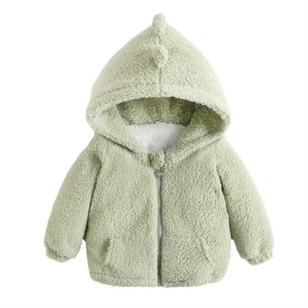 

Dezsed Cute Baby Winter Warm Coat Fleece Newborn Jackets Long Sleeve Hooded Jacket With Zipper Kids Cartoon Dinosaur Coats Children Clothing 12M-5Y On Clearance