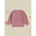 thumbnail image 4 of aturustex Toddler Baby Girl Birthday Cozy Sweaters 9M 12M 18M Infant Long Sleeve Knit Pullovers Round Neck Knitted Jumpers Strawberry Embroidery Knitwoose Warm Casual Clothes for Spring Fall, 4 of 7
