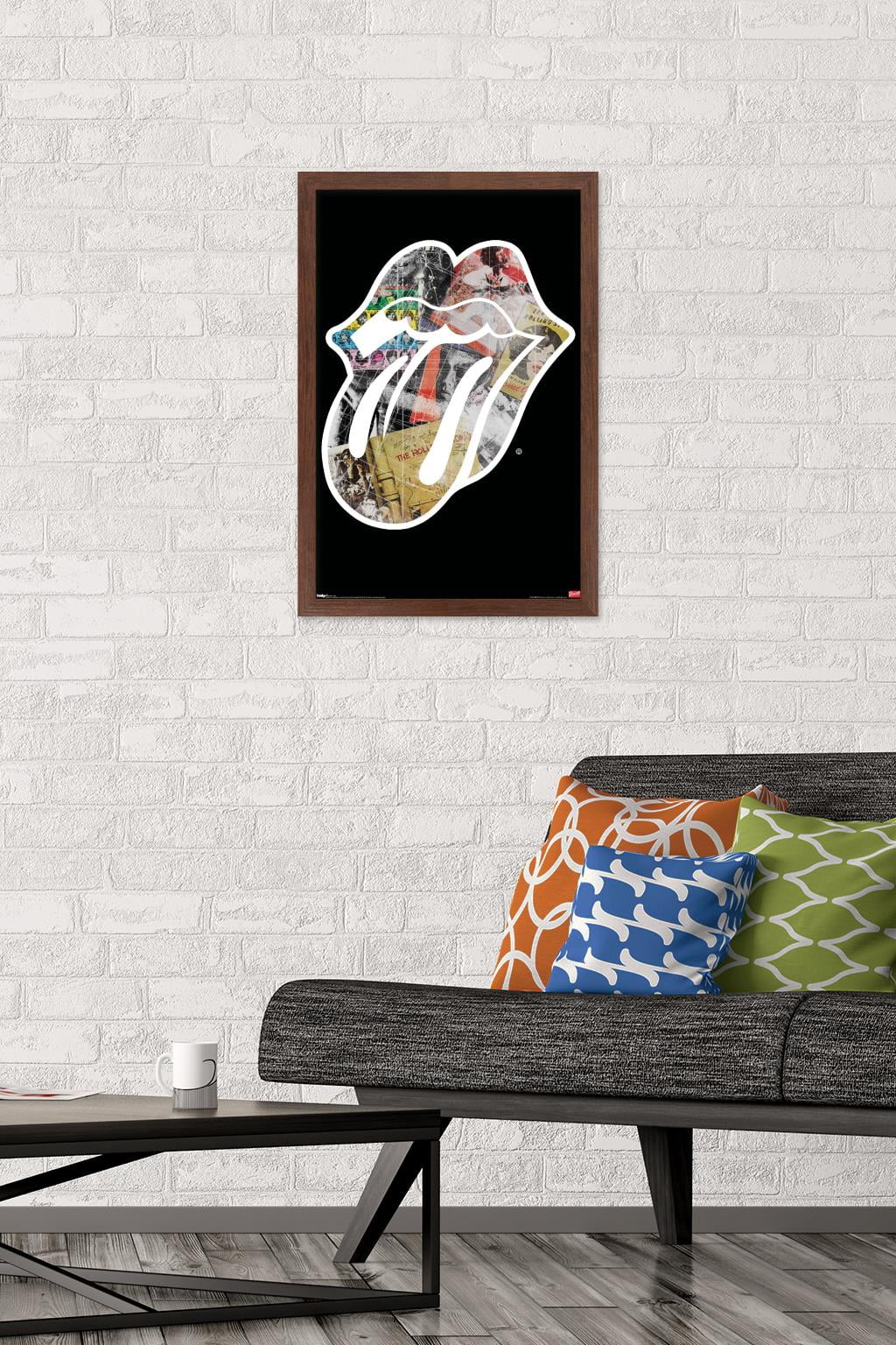 Rolling Stones - Logo Wall Poster, 14.725" x 22.375", Framed