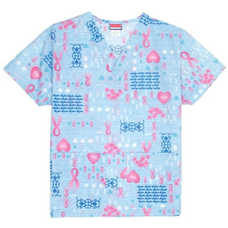 Women's Plus Hope Ribbon Scrub Top