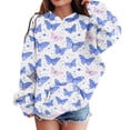 thumbnail image 2 of FAOWME Sweat à Capuche à Manches Longues Imprimé Papillon pour Filles Blanc 7-8 Ans, 2 of 3