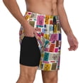 thumbnail image 3 of Balery Cute Doodles Mens Swim Trunks Swim Shorts for Men Quick Dry Inseam Beach Shorts with Compression Liner Pocket-Medium, 3 of 9