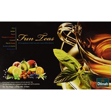Dilmah, Gift Of Tea, Fun Tea Collection, 80 Ct, 8 Varieties Of Individually Foil Wrapped Tea Bags In A Gift Box, (Pack Of 1)