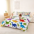 thumbnail image 2 of Metsweet Wildlife Dinosaur Bedding, Cute Animal Duvet Cover Full, Blue Red White,3pcs,1 Duvet Cover and 2 Pillowcases, 2 of 6