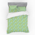 thumbnail image 1 of Ambesonne Leaves Bedding Set 4 Pcs, Cartoon Curlicue Branches, Queen, Blue Yellow Green, 1 of 3