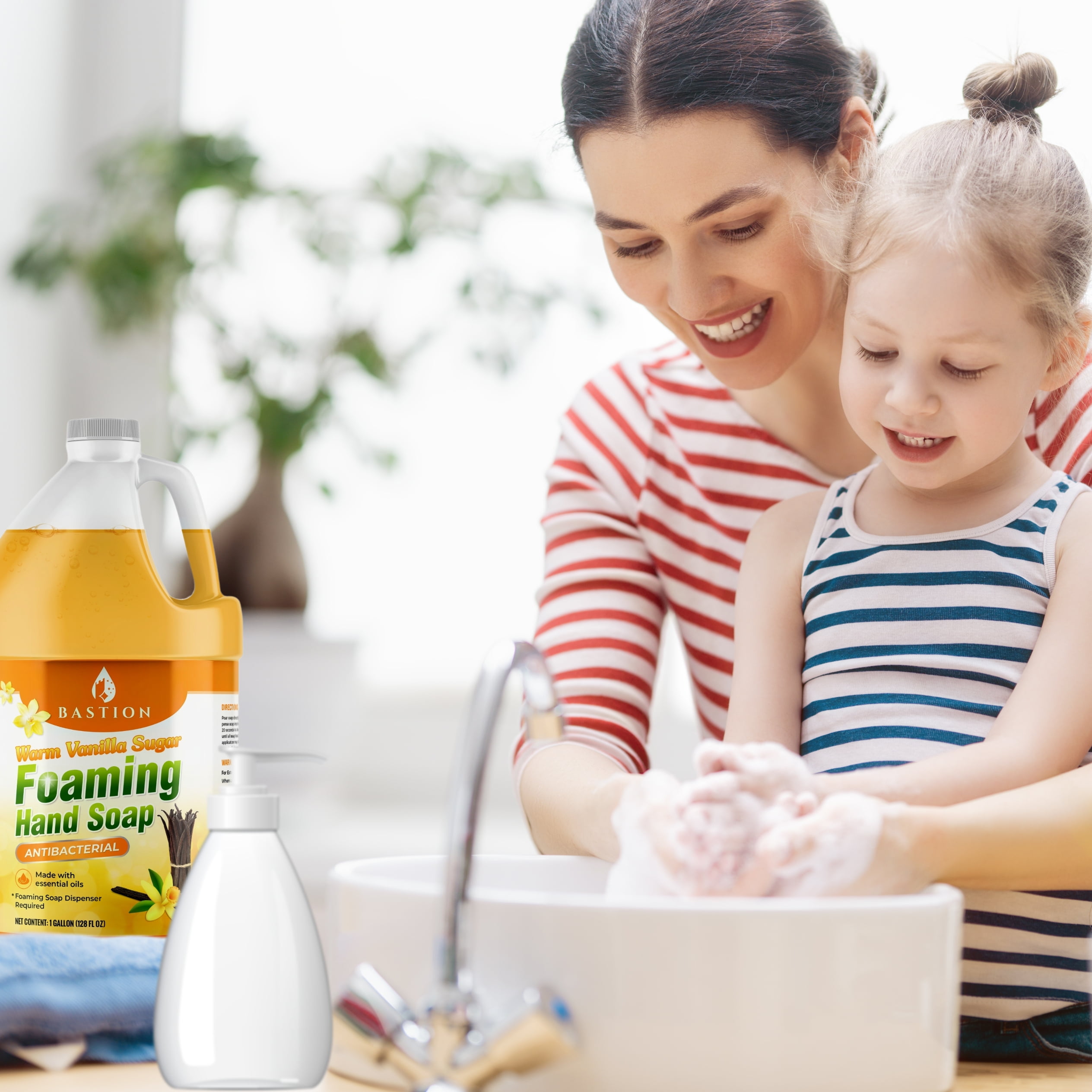 Warm Vanilla Sugar Scent Foaming Antibacterial Hand Soap For Sensitive & Dry Skin - 1 Gallon Refill.